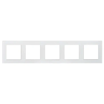 Рамка стеклянная 5 постов Arlight GLARE 043805 FRM-GLARE-GS-5-WH белая