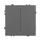 Выключатель встраиваемый двухклавишный проходной 054257 SWT-NOBE-MKP2-SFPL-GR серый