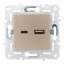 Розетка встраиваемая USB IEK SKANDY A+C 3,1А SK-U22-D31-K37 SK-R14Sh шампань