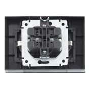 Штепсельная розетка встраиваемая двойная IEK BRITE 16А BR-R24-16-K02-F РСш12-3-БрЧ с з/к и шторками в сборе черный