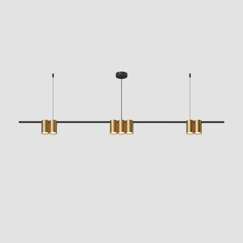 Подвесной светильник без лампы DENKIRS ORBIT DK4063-BK+SG 7xGU10 фигурный черный/золото