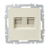 Розетка двойная RJ11+RJ45 кат.5E РК/Т12-БрКр бежевый BR-KT20-O-1-K10 BRITE IEK