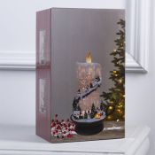 фигурка  светодиодная  «Свеча с Дедом Морозом», 14х23х12 см, пластик, USB, батарейки ААх3, свечение тёплое белое