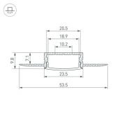алюминиевый профиль FANTOM-W20-H10-3000 ANOD 062556