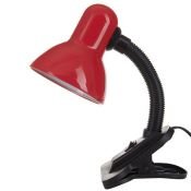 светильник настольный без лампы TLI-202  E27 00757 на прищепке красный