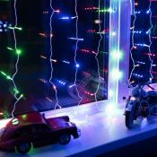 гирлянда  12W ЗАНАВЕС RGB &quot;Светодиодный дождь&quot; 235-039 1,5x1,5м