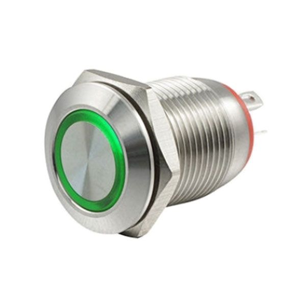 Кнопка M12 OFF-ON OFF-ON LED12V IB12C-P (LAS2GQF) 2A/36V 4c IP65 -зелёная-