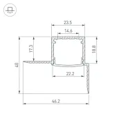алюминиевый профиль FANTOM-W20-H20-EDGE-2000 ANOD 054184