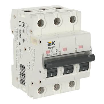Автоматический выключатель 3-пол. 13А M06N C 6kA AR-M06N-3-C013 ARMAT IEK