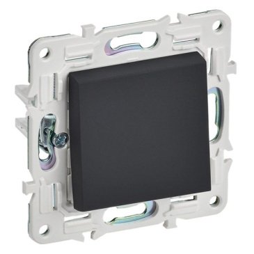 Выключатель встраиваемый одноклавишный IEK SKANDY SK-V10-0-10-K53 SK-V01G графит