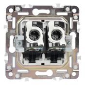 Розетка встраиваемая компьютерная двойная IEK SKANDY SK-K20-1-K02 SK-K03Bl RJ45 кат.5E черный