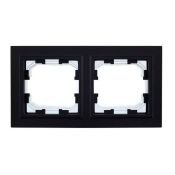 Рамка пластик 2 поста IEK BRITE BR-M22-44-K02 РУ-2-БрЧ-44 черный IP44