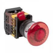 Кнопка AELA-22 NO+NC "Грибок"красный с подсветкой pbn-aela-1r-24