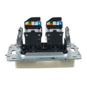 Розетка встраиваемая компьютерная двойная IEK BRITE BR-K20-1-K10 РК10-2-БрКр RJ45 кат.5E бежевый