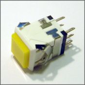 Кнопка OFF-ON RWD-321(KD2) 3A/250V 6c -бело-жёлтая квадр.-