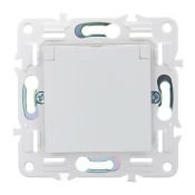 Штепсельная розетка встраиваемая IEK SKANDY 16А SK-R16-16-44-K01 SK-R11W с з/к без з/ш и крышкой арктический белый IP44