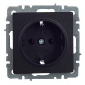 Штепсельная розетка встраиваемая IEK BRITE 16А BR-R11-16-K02 РС11-1-0-БрЧ с з/к без з/ш черный
