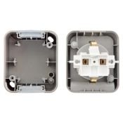 Розетка одноместная Mini OG KR-78-0817 с/з серая IP54 KRANZ