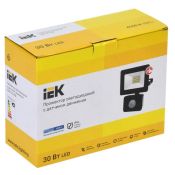прожектор Белый  30W СДО 06-30Д LPDO602-30-65-K02 с датчиком движения IP54 220В черный