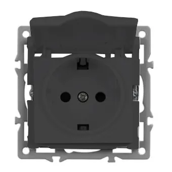 Штепсельная розетка встраиваемая Arlight SCT-MCP-PL-BK 16А 043746 с/з с крышкой черная IP44