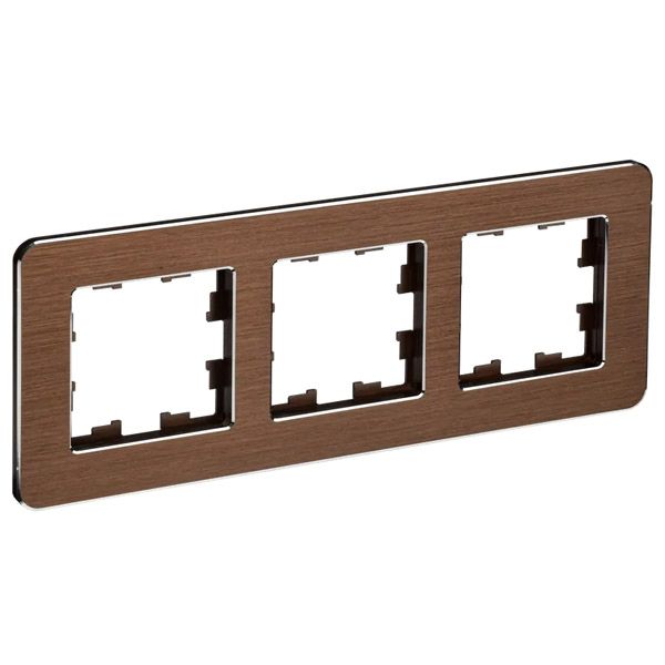 Рамка металлическая 3 поста IEK BRITE BR-M32-M-21-K30 РУ-3-1-Бр коричневая RE AL
