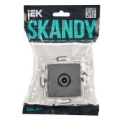 ТВ-розетка встраиваемая проходная IEK SKANDY SK-A10-P-K03 SK-A17Gr серый