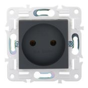 Штепсельная розетка встраиваемая IEK SKANDY 10А SK-R10-10-K53 SK-R02G без з/к без шторок графит