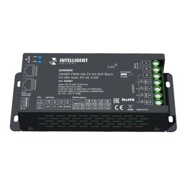 Контроллер SMART-PWM-104-73-SH-SUF Black (12-48V, 4x6A, RJ-45, 2.4G) 055881