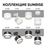 Трековый светильник однофазный под лампу GX53 Sunrise на шинопровод черный 16-88 Apeyron