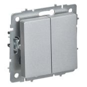 Выключатель встраиваемый двухклавишный перекрестный IEK BRITE BR-V23-0-10-K47 ВС10-2-3-БрА алюминий Выключатель встраиваемый двухклавишный перекрестный IEK BRITE BR-V23-0-10-K47 ВС10-2-3-БрА алюминий