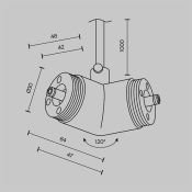 Угловой коннектор 120° для системы Shelf с вводом питания CA018LWC-P-B чёрный