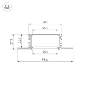 алюминиевый профиль FANTOM-BENT-W49-SIDE-2000 ANOD 046423