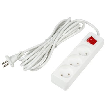 удлинитель без заземления и выключателем Uniel UL-00009996 S-CU3-5B WHITE 5м Ultra