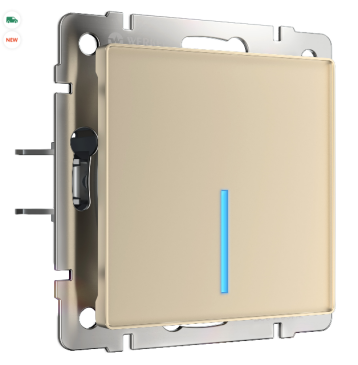 Выключатель встраиваемый одноклавишный с подсветкой сенсорный с Wi-Fi WERKEL W4510611 шампань