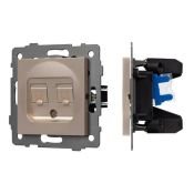 Розетка встраиваемая компьютерная двойная RJ45 кат.6 Arlight 049850 SCT-MPC2-PL-GD-V золото