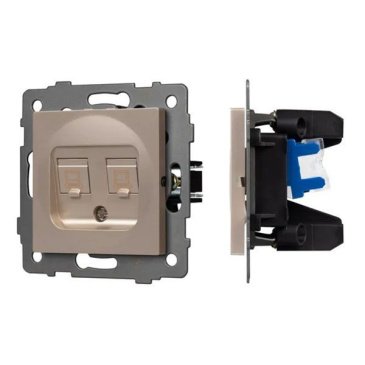 Розетка встраиваемая компьютерная двойная RJ45 кат.6 Arlight 049850 SCT-MPC2-PL-GD-V золото