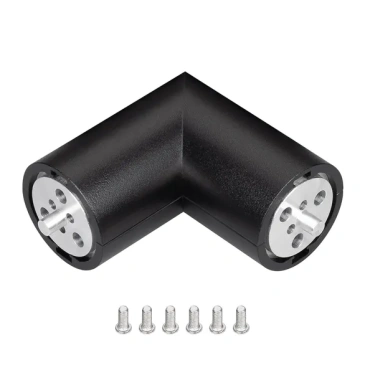 Соединитель угловой ROUND-D36-360-90 BLACK 050543