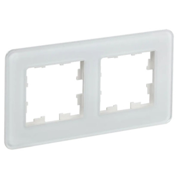 Рамка стеклянная 2 поста IEK BRITE BR-M22-G-41-K01 РУ-2-2-Бр белый RE