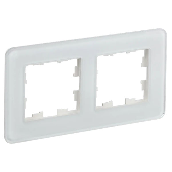 Рамка стеклянная 2 поста IEK BRITE BR-M22-G-41-K01 РУ-2-2-Бр белый RE