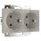 Штепсельная розетка встраиваемая двойная WERKEL 16A 250V W1272004 IP20 с/з дымчатый