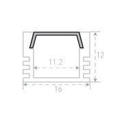 комплект профиля с экраном SF-1612-3MT П-образный накладной 00-00031954 серебро