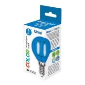 лампа декоративная шар  G45 Синий 5.0W UL-00002989 LED-G45-5W/BLUE/E14 GLA02BL