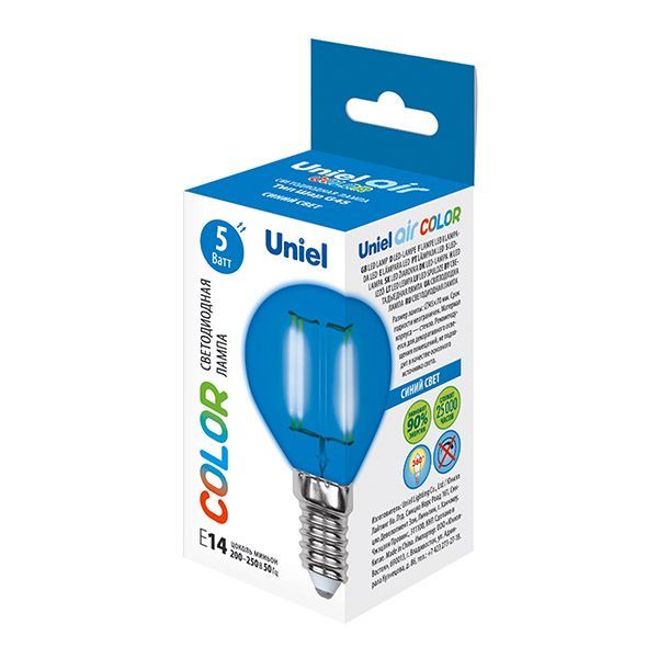 лампа декоративная шар  G45 Синий 5.0W UL-00002989 LED-G45-5W/BLUE/E14 GLA02BL лампа декоративная шар  G45 Синий 5.0W UL-00002989 LED-G45-5W/BLUE/E14 GLA02BL