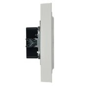 Штепсельная розетка встраиваемая двойная IEK BRITE 16А BR-R24-16-K01-F РСш12-3-БрБ с з/к и шторками в сборе белый