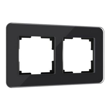 Рамка стеклянная 2 поста WERKEL Elite W0022448 черный