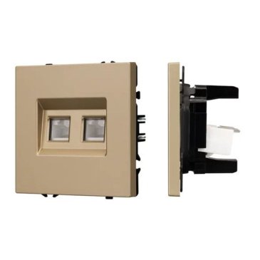 Розетка встраиваемая компьютерная двойная RJ45 кат.6 Arlight 054314 SCT-NOBE-MPC2-SFPL-GD золото