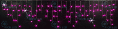 гирлянда БАХРОМА   8W Розовый, Rich LED RL-i3*0.5F-T/P, прозрачный провод 3x0.5 м., соединяемая, 220V, 112 Led, IP54, мерцание