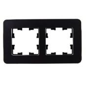 Рамка металлическая 2 поста IEK BRITE BR-M22-M-01-K02 РУ-2-1-Бр черный RE