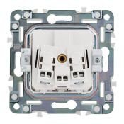 Штепсельная розетка встраиваемая IEK SKANDY 16А SK-R16-16-44-K50 SK-R11N с з/к без з/ш и крышкой металл никель IP44