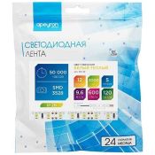 Светодиодная лента Белый теплый 3528 12V  9.6W/m 120Led/метр 00-32 8мм